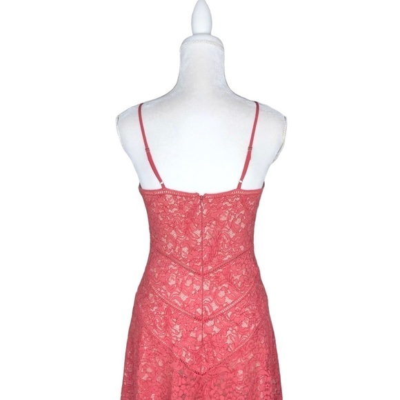 The Jetset Diaries salmon lace Rava dress high/low maxi straps small TJD - Picture 8 of 15